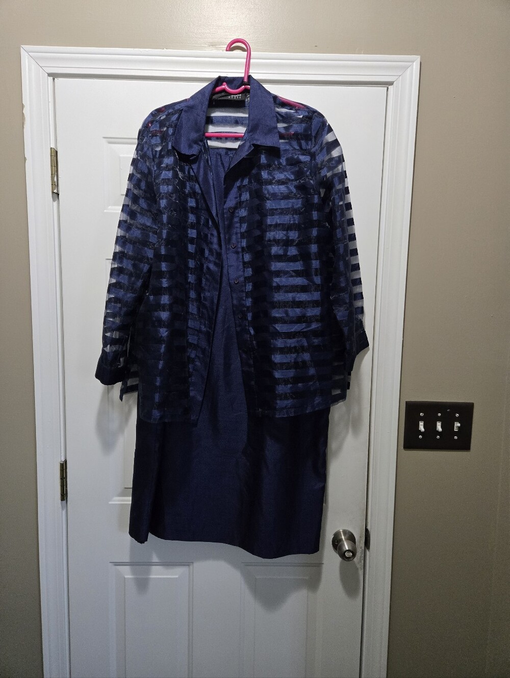 Sag Harbor Navy Sheer Striped Jacket